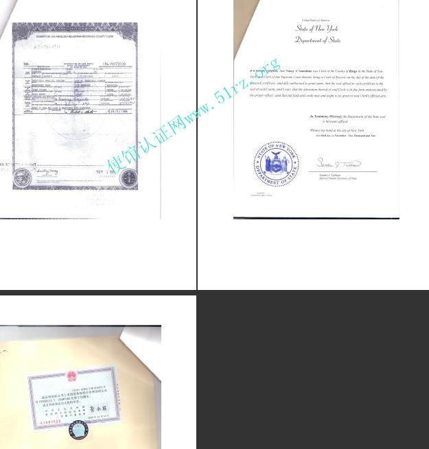 美国出生证认证样本